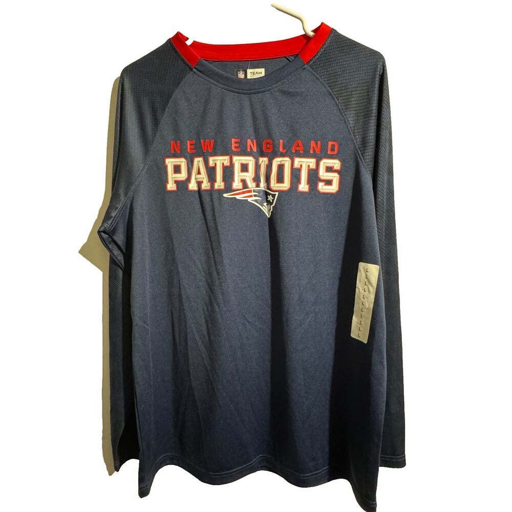 NFL Team Apparel New England Patriots Navy Blue Long Sleeve Shirt Men's Large